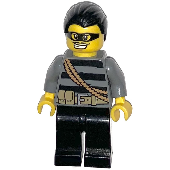 LEGO Burglar, Black Hair, Mask Minifigure