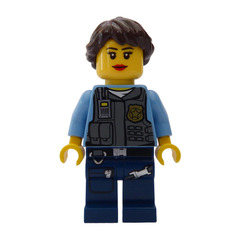 LEGO Policewoman with Brown Hair Minifigure