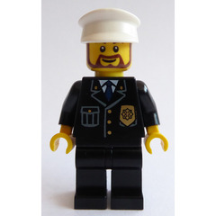 LEGO Police Officer with Beard and White Hat Minifigure