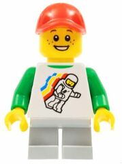 LEGO Child Minifigure with Spaceman Pattern, Dark Tan Short Legs and Red Cap