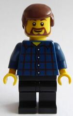 LEGO Man with red and blue checked shirt City Minifigure