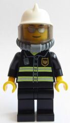 LEGO Firefighter with mirrored glasses air tanks and white helmet Minifigure