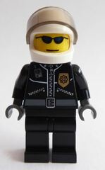 LEGO Motorcycle Policeman with Leather Jacket Minifigure