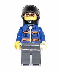 LEGO Motorcyclist with orange glasses Minifigure