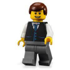 LEGO Passenger / Businessman with Black Vest, Striped Tie Minifigure