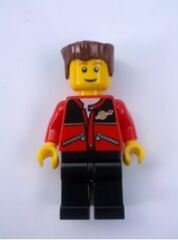 LEGO Red jacket zipper pockets and classic space logo Town Minifigure