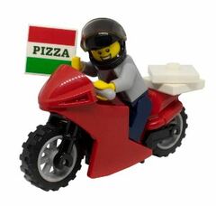 LEGO Pizza Delivery Biker Minifigure