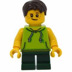 LEGO Man in Lime Sleeveless Hoodie Minifigure