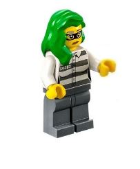 LEGO Female Robber with Bright Green Hair Minifigure
