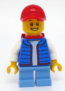 LEGO Boy with Blue Vest and Backpack Minifigure