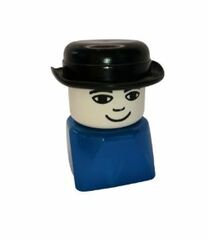 LEGO Man with Bowler Hat on Blue Base Minifigure