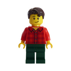LEGO Man with Red Plaid Shirt Minifigure