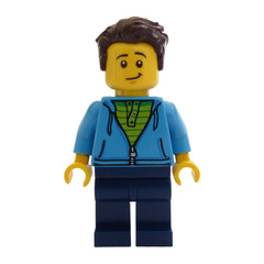 LEGO Man with Dark Azure Hoodie Minifigure