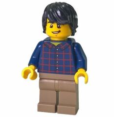 LEGO Male with Plaid Button Shirt and Dark Tan Legs Minifigure