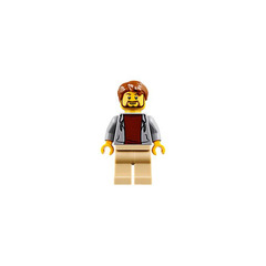 LEGO Man with Medium Stone Gray Sweater and Beard Minifigure