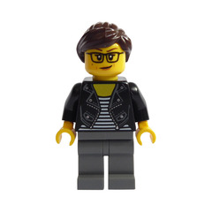 LEGO Woman in Black Leather Jacket Minifigure