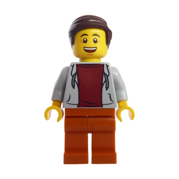 LEGO Man with Medium Stone Gray Sweatshirt Minifigure