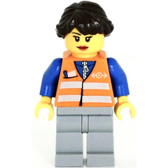 LEGO Woman with safety vest and train emblem Minifigure