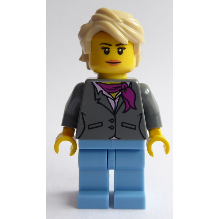 LEGO Woman with Gray Jacket and Scarf Minifigure