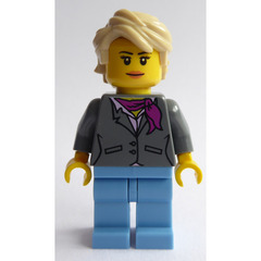 LEGO Woman with Gray Jacket and Scarf Minifigure