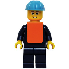 LEGO Maersk Train Worker with Safety Vest Minifigure Head with Glasses