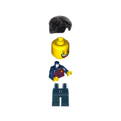 LEGO Male Soccer Fan - FC Barcelona (Dark Blue Legs) Minifigure
