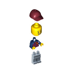 LEGO Male Soccer Fan - FC Barcelona (Sand Blue Legs) Minifigure