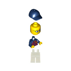 LEGO Male Soccer Fan - FC Barcelona (White Legs) Minifigure