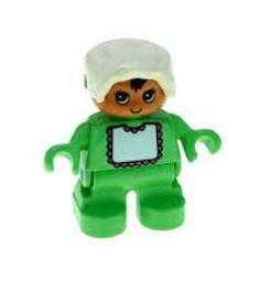 LEGO Child with White Bib and Bonnet