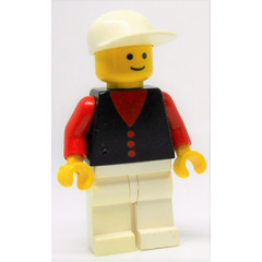 LEGO Man with Shirt with Buttons, White Legs, White Cap Minifigure