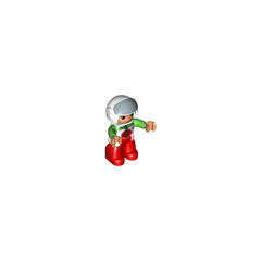 LEGO Racer with Top with Zipper and Octan Logo and White Helmet with Visor Duplo Figure