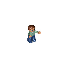 LEGO Man with Sand Green Top Duplo Figure with brown eyes