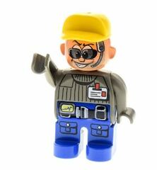 LEGO Male Action Wheeler, Blue Legs, Dark Gray Top Duplo Figure
