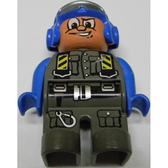 LEGO Pilot, Blue Aviator Helmet with Goggles Duplo Figure