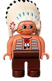LEGO American Indian Chief with Brown Legs Duplo Figure
