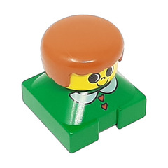 LEGO Man with Heart Buttons and Dark Orange Hair Duplo Figure