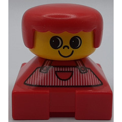 LEGO Red Stripe Overalls and Red Hair Duplo Figure