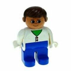 LEGO Male with White Two Button Cardigan Duplo Figure