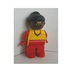 LEGO Woman with Red legs, Yellow Shirt with red Necklace Duplo Figure