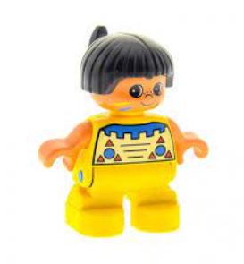 LEGO Child with Yellow Legs and Feather Duplo Figure