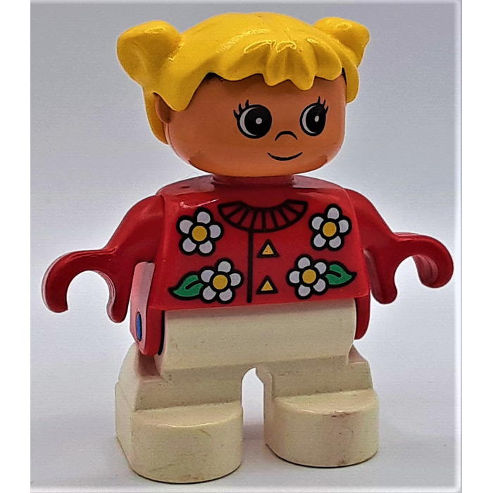 LEGO Girl with Yellow hair and pigtails Duplo Figure
