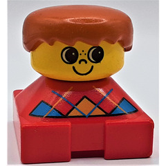 LEGO Red Base and Blue Argyle Sweater Duplo Figure