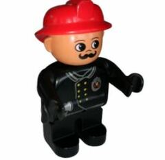 LEGO Male Fireman with Red Helmet Duplo Figure
