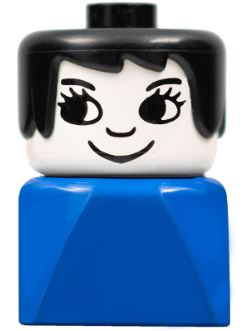 LEGO Female with Black Hair and Eyelashes Duplo Figure