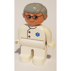 LEGO Medic with grey hair Duplo Figure