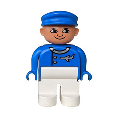 LEGO Pilot with White Legs Duplo Figure