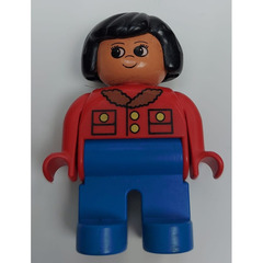 LEGO Woman with Red Jacket, Blue legs Duplo Figure