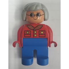 LEGO Woman with Red Jacket and Glasses Duplo Figure
