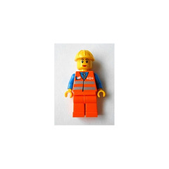 LEGO Orange Safety Vest with Silver Stripes Female Train Minifigure