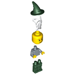 LEGO Wizard with Plain Sand Blue Torso Minifigure